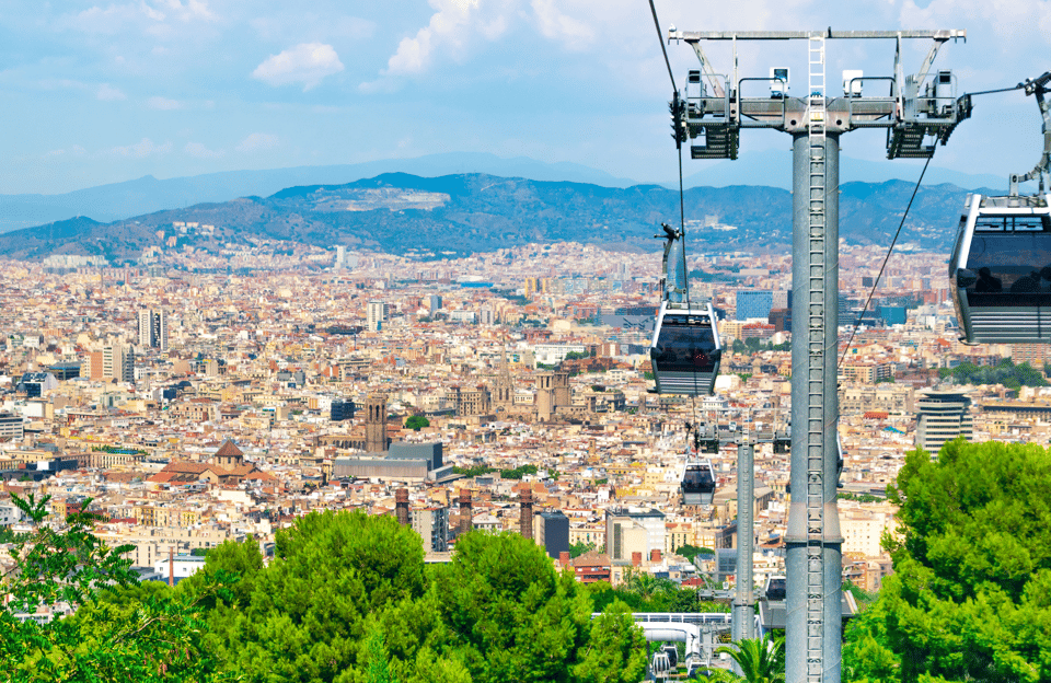 Montjuic cable car הרכבל להר היהודים ברצלונה עם ילדים