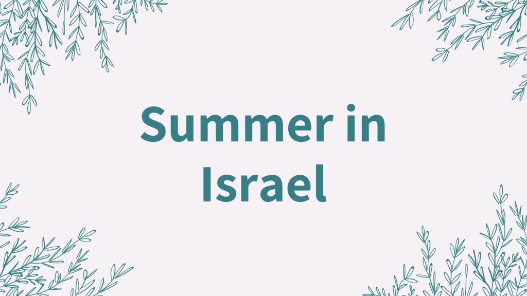 Read more about the article Summer in Israel