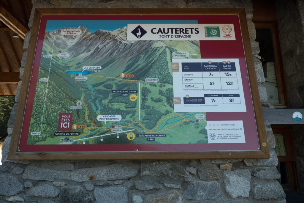 מפת אגם גאוב פירנאים צרפתיים